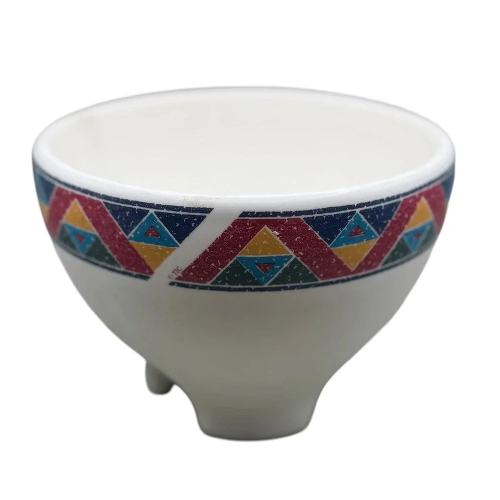 Treasure Craft Pueblo Salsa Bowl Southwestern Tripod Footed Ceramic Made in USA